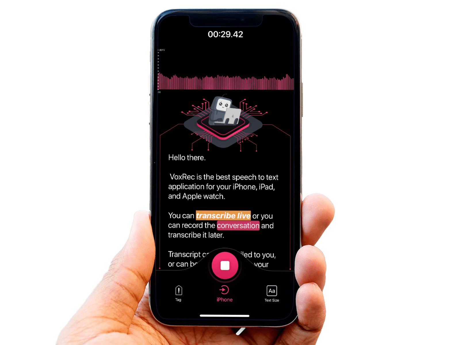 VoxRec on iOS